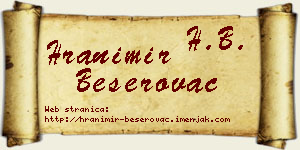 Hranimir Beserovac vizit kartica